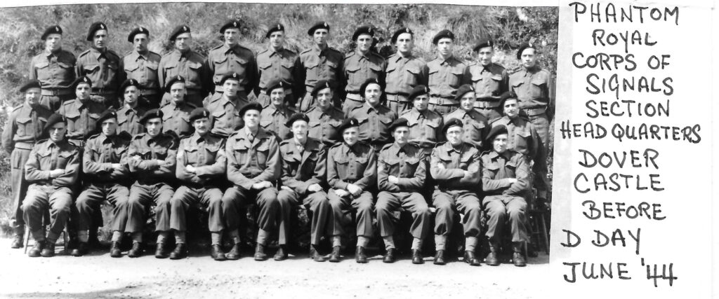 DDay-Photo-of-Phantom-Squad-at-Dover-Castle-June-1944.-Sgt-Roy-Barton-front-row-fourth-from-left