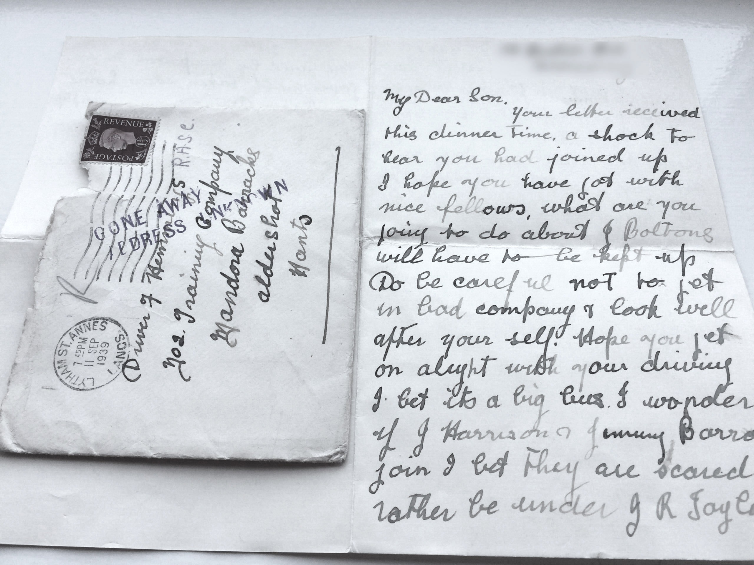 Dad at Dunkirk letter
