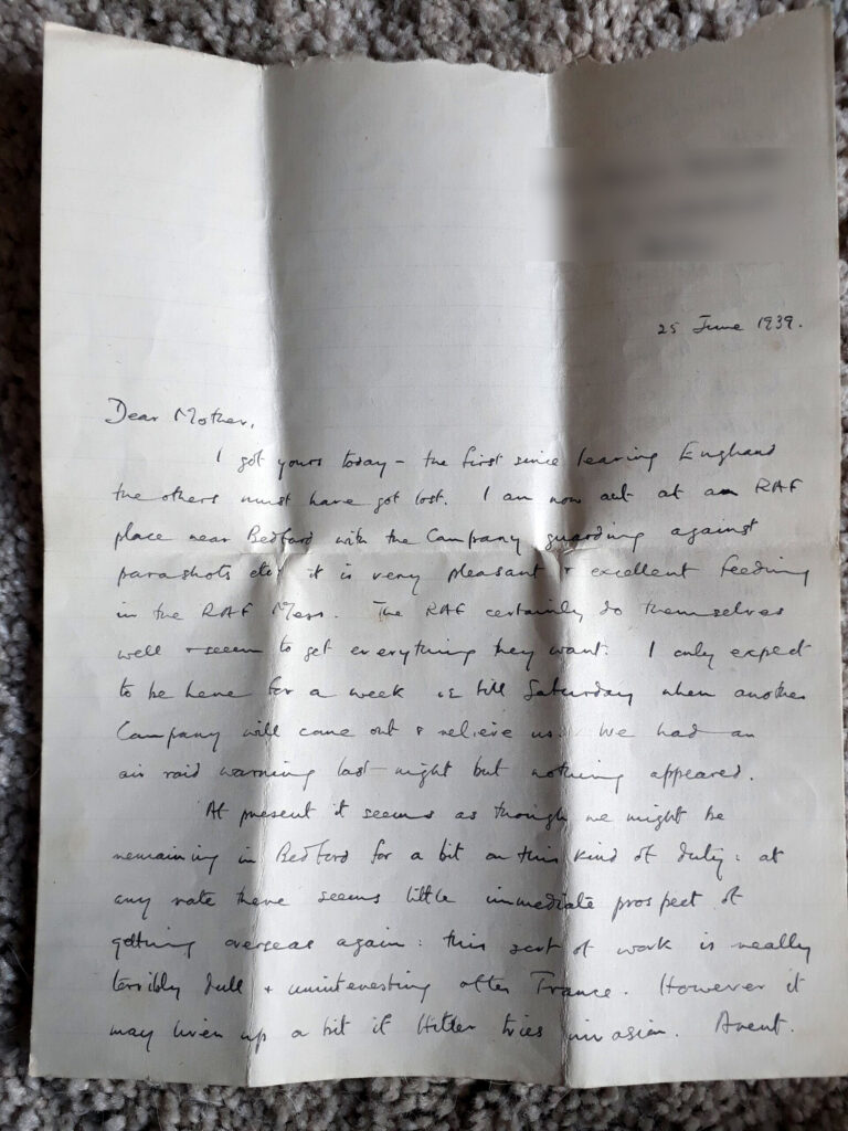 Donald Currie letter