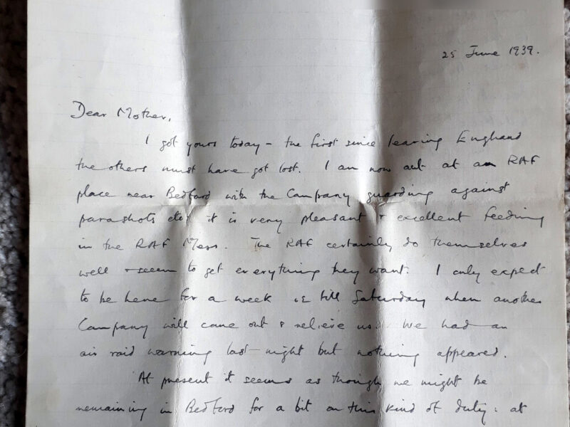 Donald Currie letter