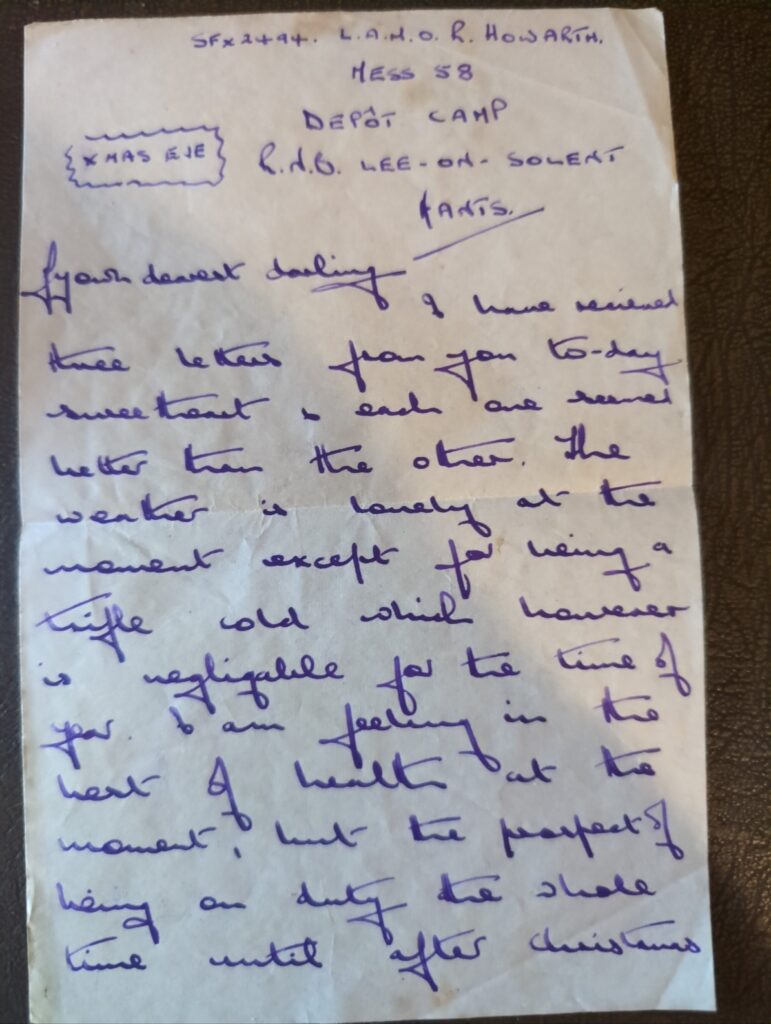 Ronald Howarth letter