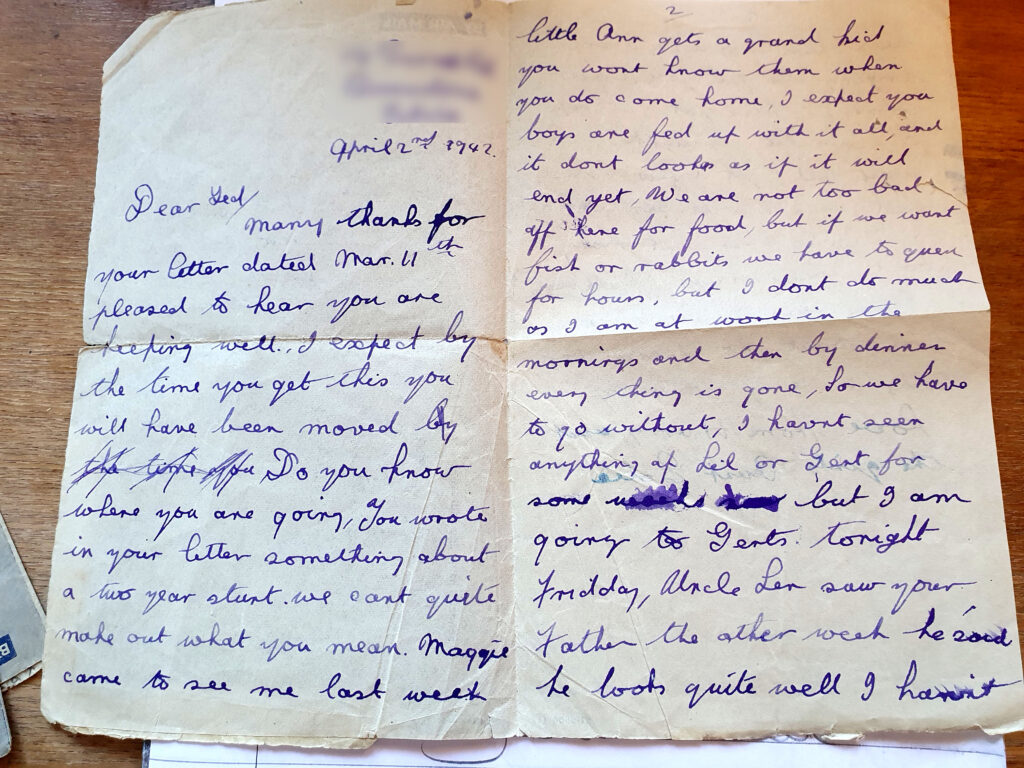 Letter from Aunt Edie Gadd