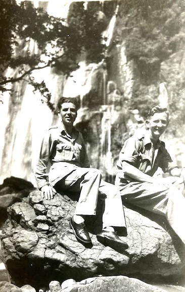 Leslie Sutton relaxing after VE day