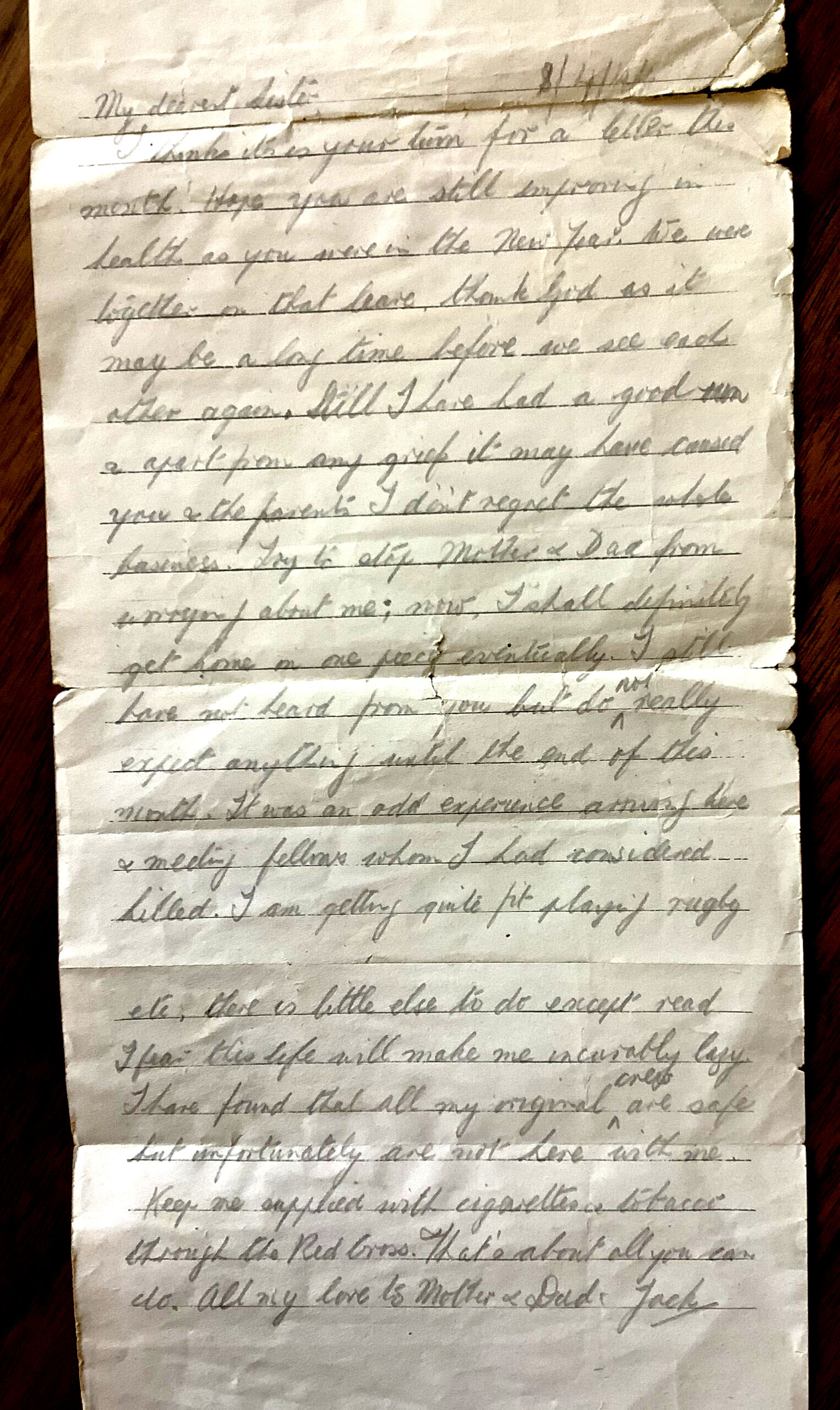 Jack English letter