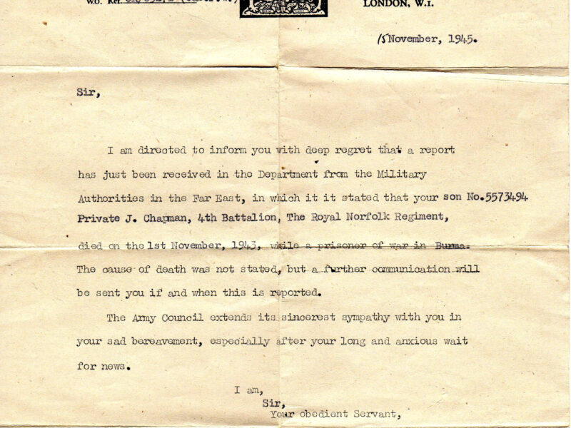 Chapman letter