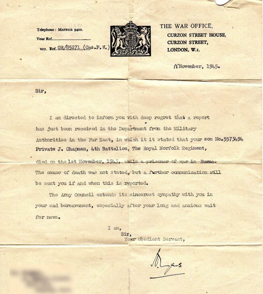 Chapman letter