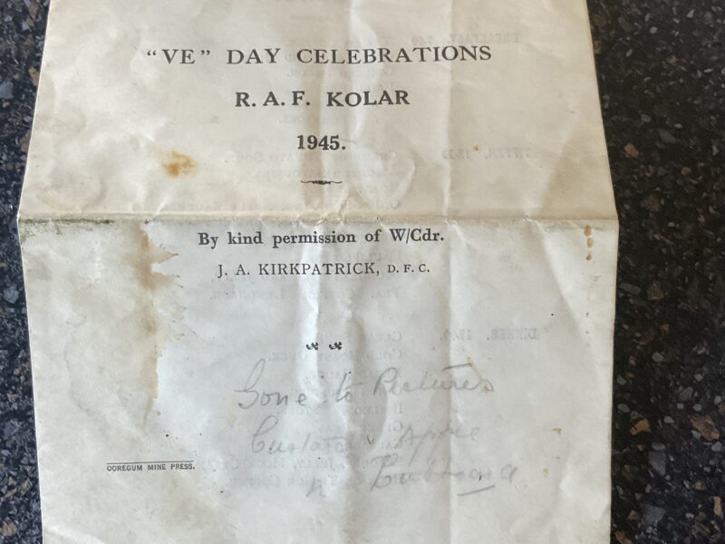 Thomas VE celebrations programme