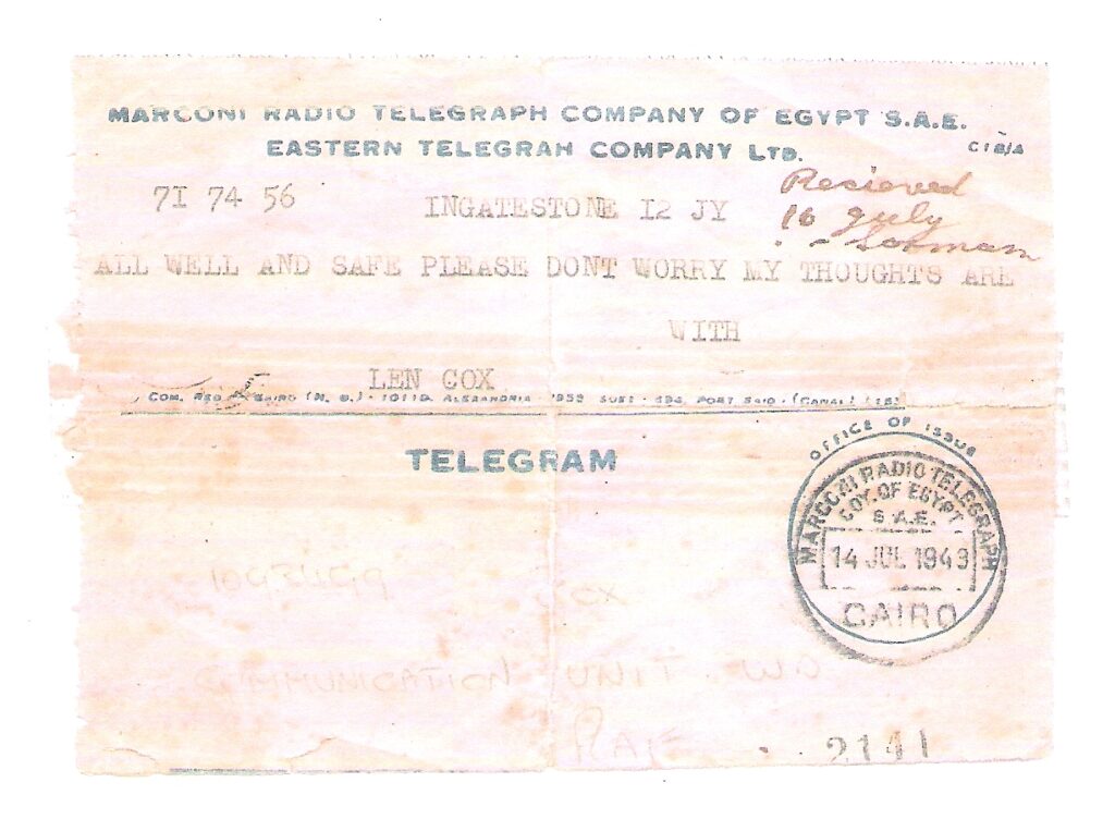 Cox telegram