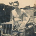 John Denham with jeep