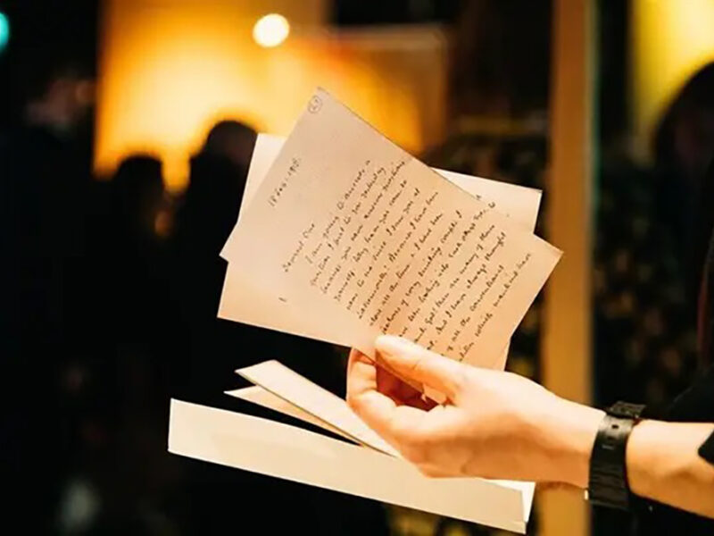 Hand holding old letter